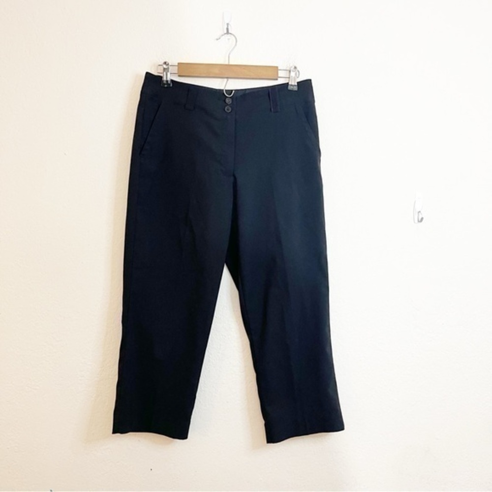 Nike Dri-Fit Golf Tournament Crop Pants Women Size 4 Black Pockets